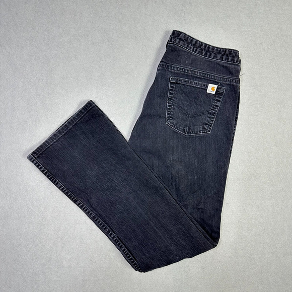 CARHARTT Curvy Fit Black Bootcut Denim Jeans Women’s Size 6x32 - Picture 3 of 8